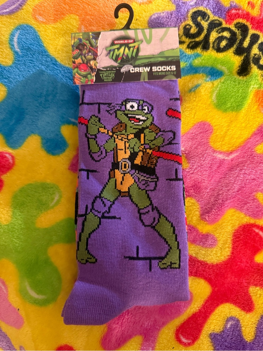 Teenage Mutant Ninja Turtles Purple Crew Socks - donatello bnwt